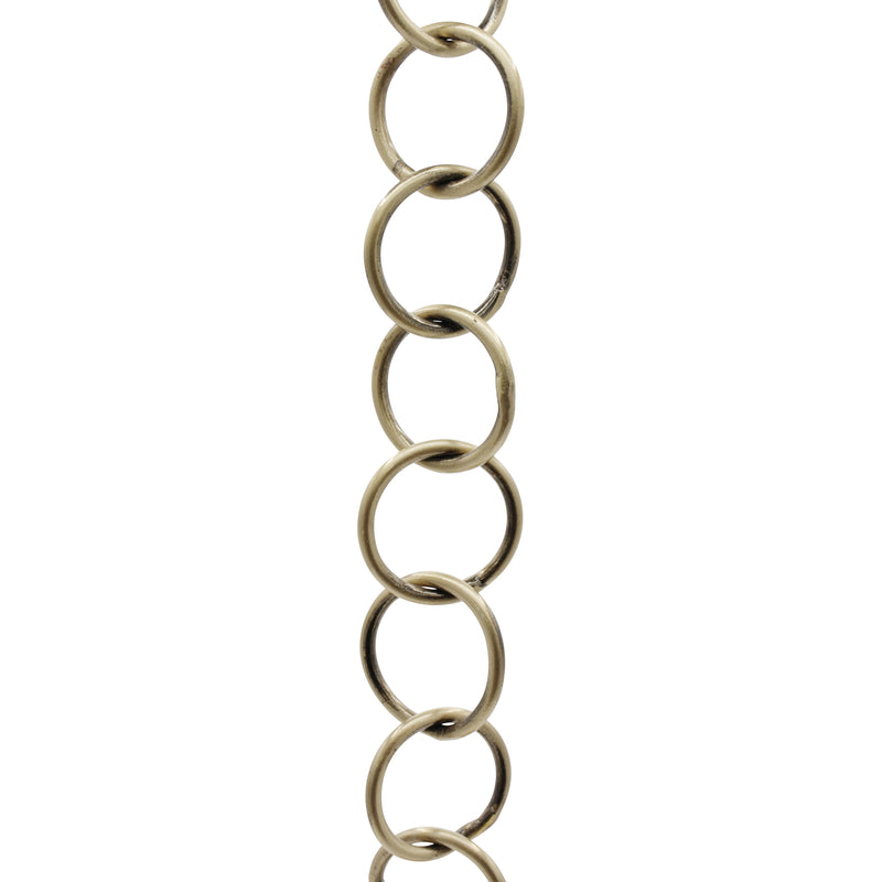 Chain IR41-W Round Ring Chandelier Chain with Welded Iron links, Antique Brass