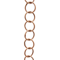 Chain IR41-W Round Ring Chandelier Chain with Welded Iron links, Antique Brass