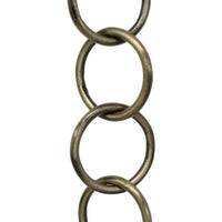 Chain IR41-W Round Ring Chandelier Chain with Welded Iron links, Antique Brass