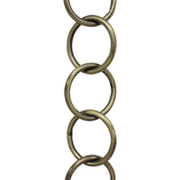 Chain IR41-W Round Ring Chandelier Chain with Welded Iron links, Antique Brass