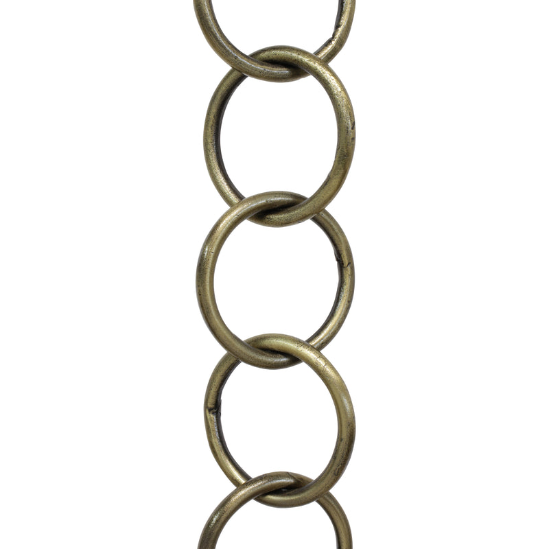 Chain IR41-W Round Ring Chandelier Chain with Welded Iron links, Antique Brass