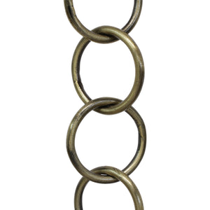 Chain IR41-W Round Ring Chandelier Chain with Welded Iron links, Antique Brass