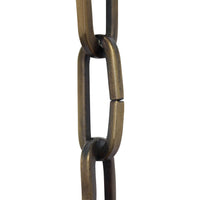 Chain IR49-U Standard Link, Coil Chandelier Chain with Rectangle Unwelded Iron links, Antique Brass
