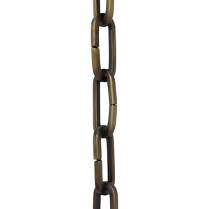 Chain IR49-U Standard Link, Coil Chandelier Chain with Rectangle Unwelded Iron links, Antique Brass