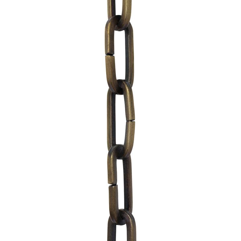 Chain IR49-U Standard Link, Coil Chandelier Chain with Rectangle Unwelded Iron links, Antique Brass