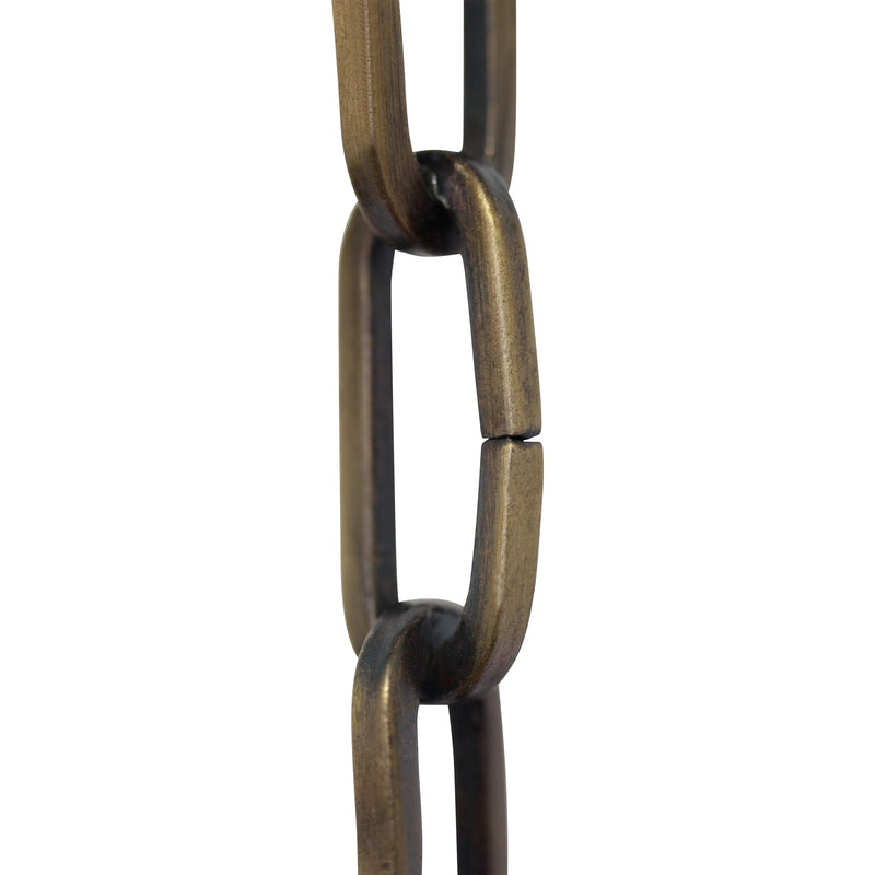 Chain IR49-U Standard Link, Coil Chandelier Chain with Rectangle Unwelded Iron links, Antique Brass