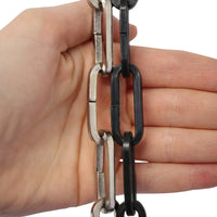 Chain IR49-U Standard Link, Coil Chandelier Chain with Rectangle Unwelded Iron links, Antique Brass