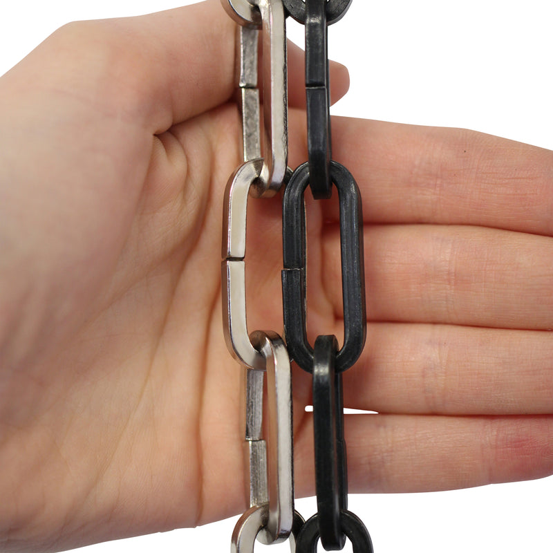 Chain IR49-U Standard Link, Coil Chandelier Chain with Rectangle Unwelded Iron links, Antique Brass