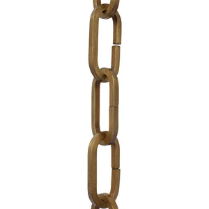 Chain IR49-U Standard Link, Coil Chandelier Chain with Rectangle Unwelded Iron links, Antique Brass
