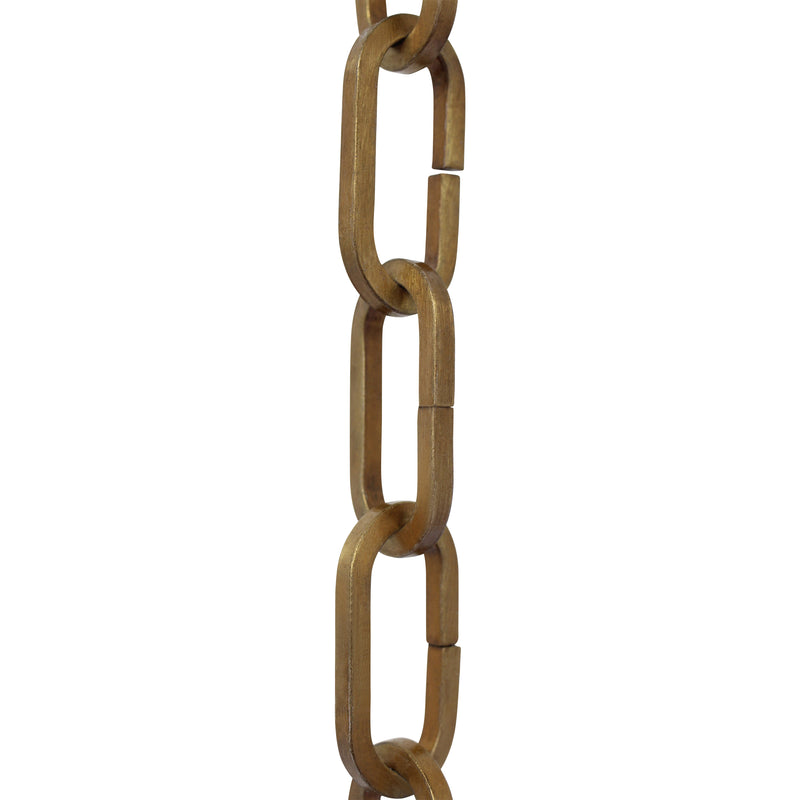 Chain IR49-U Standard Link, Coil Chandelier Chain with Rectangle Unwelded Iron links, Antique Brass