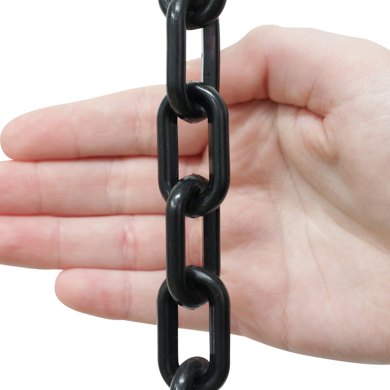 Chain PL55-U Standard Link Oval Barrier Chain with Unwelded Plastic links, Black