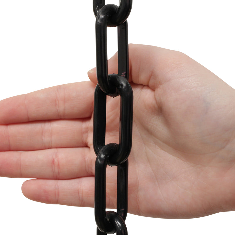 Chain PL55-U Standard Link Oval Barrier Chain with Unwelded Plastic links, Black