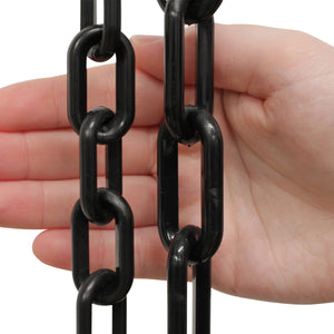 Chain PL55-U Standard Link Oval Barrier Chain with Unwelded Plastic links, Black