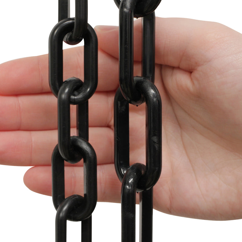 Chain PL55-U Standard Link Oval Barrier Chain with Unwelded Plastic links, Black