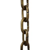 Chain ST53-U Standard Link, Side-Cut Clock Chain with Unwelded Steel links, Antique Brass