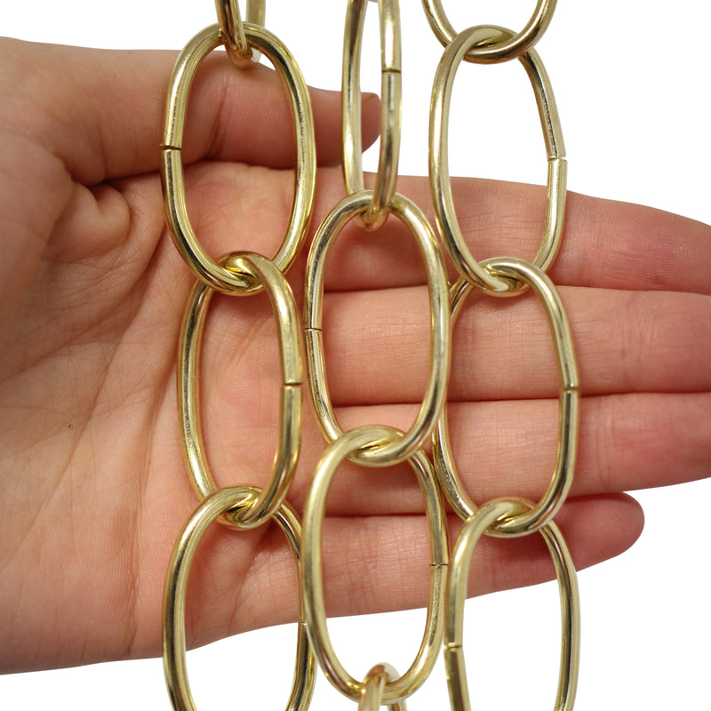 Chain ST560-U Standard Link, Side-Cut, Coil Chandelier Chain with Oval Unwelded Steel links, Antique Brass
