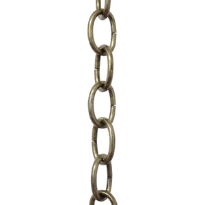 Chain ST56S-U Standard Link Chandelier Chain with Oval Unwelded Steel links, Antique Brass