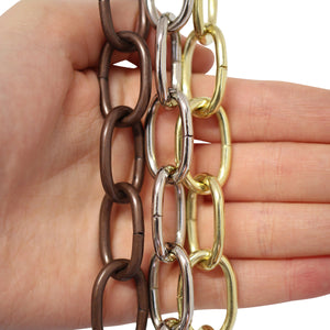 Chain ST56S-U Standard Link Chandelier Chain with Oval Unwelded Steel links, Antique Brass