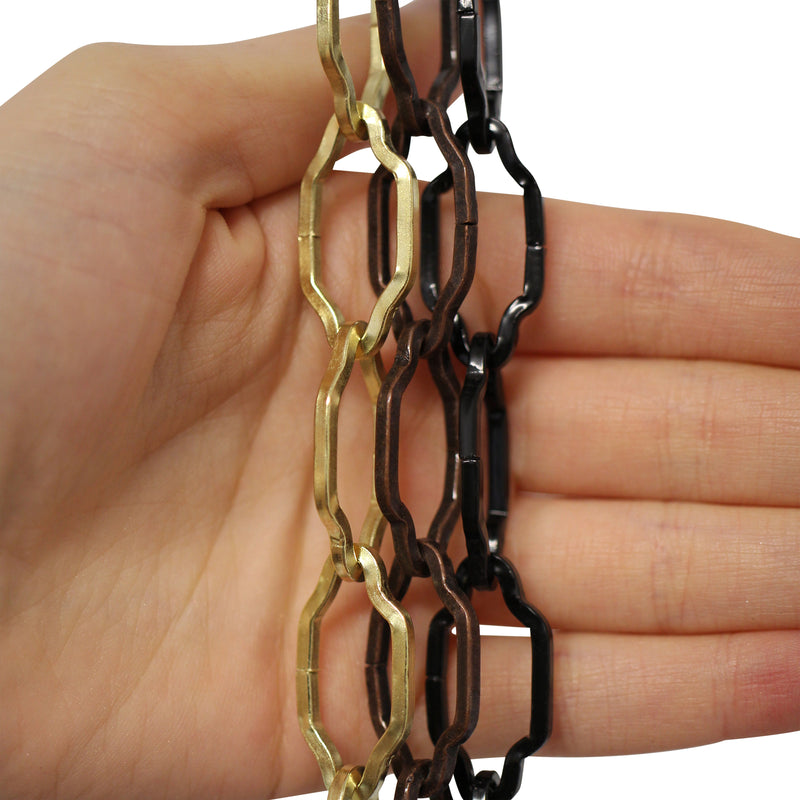 Chain ST57-U Cathedral Chandelier Chain with Unwelded Steel links, Antique Brass