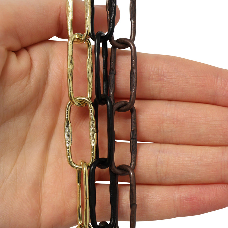 Chain ST58-U Spanish Chandelier Chain with Unwelded Steel links, Antique Brass