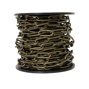 Chain ST59-U Standard Link Oval Coil Chandelier Chain with Unwelded Steel links, Antique Brass