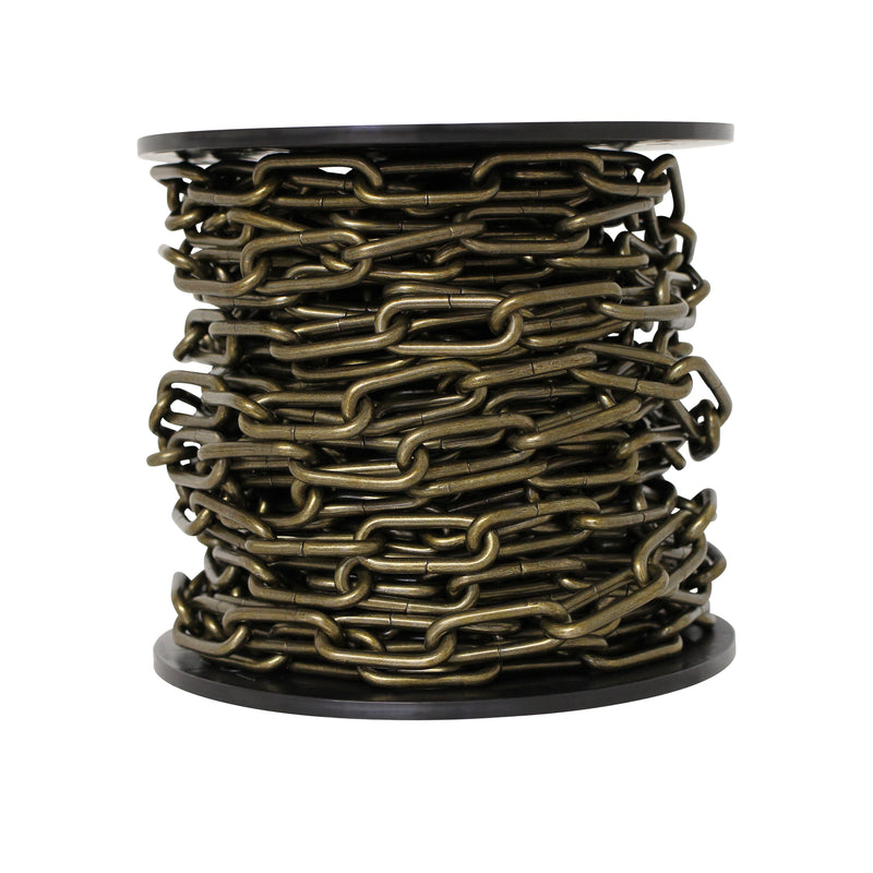 Chain ST59-U Standard Link Oval Coil Chandelier Chain with Unwelded Steel links, Antique Brass
