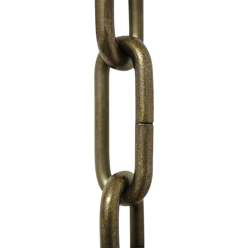 Chain ST59-U Standard Link, Coil Chandelier Chain with Oval Unwelded Steel links, Antique Brass