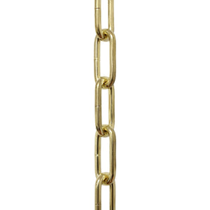 Chain ST59-U Standard Link, Coil Chandelier Chain with Oval Unwelded Steel links, Antique Brass