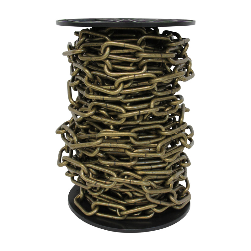 Chain ST59-U Standard Link, Coil Chandelier Chain with Oval Unwelded Steel links, Antique Brass