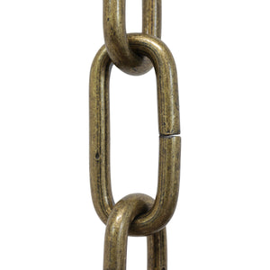 Chain ST59-U Standard Link Oval Coil Chandelier Chain with Unwelded Steel links, Antique Brass