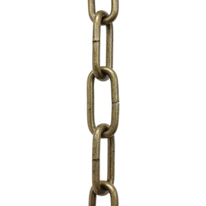 Chain ST59-U Standard Link Oval Coil Chandelier Chain with Unwelded Steel links, Antique Brass