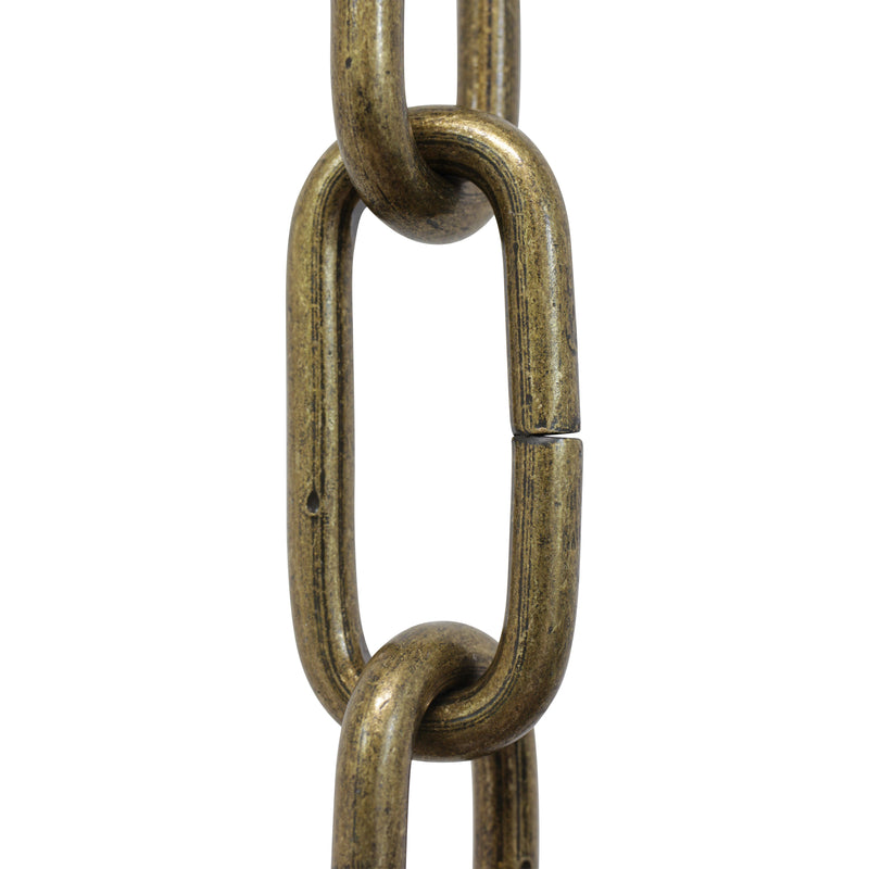 Chain ST59-U Standard Link, Coil Chandelier Chain with Oval Unwelded Steel links, Antique Brass