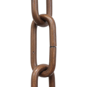 Chain ST59-U Standard Link, Coil Chandelier Chain with Oval Unwelded Steel links, Antique Brass