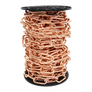 Chain ST59-U Standard Link, Coil Chandelier Chain with Oval Unwelded Steel links, Antique Brass