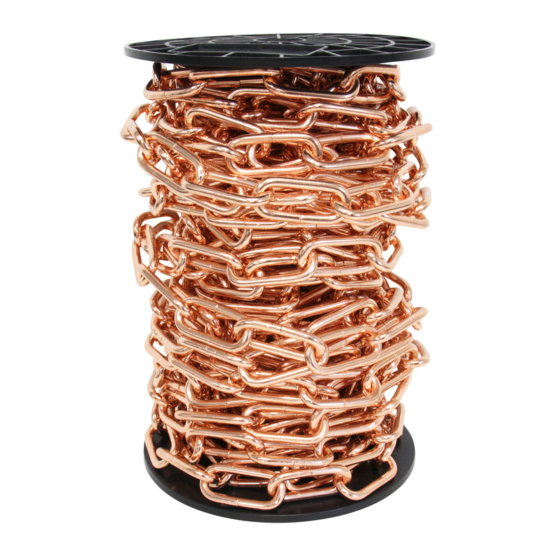Chain ST59-U Standard Link, Coil Chandelier Chain with Oval Unwelded Steel links, Antique Brass