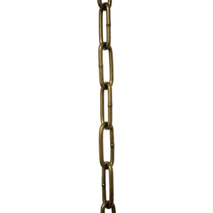 Chain ST59-W Standard Link, Coil Chandelier Chain with Oval Welded Steel links, Antique Brass