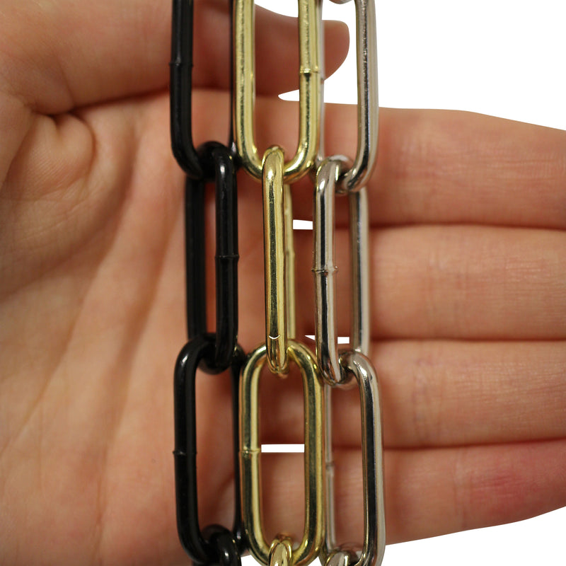 Chain ST59-W Standard Link Oval Coil Chandelier Chain with Welded Steel links, Antique Brass