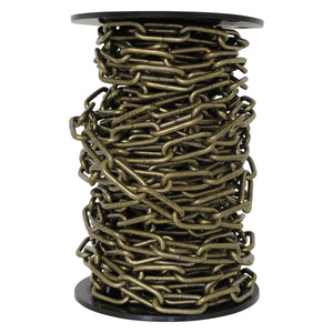 Chain ST59-W Standard Link, Coil Chandelier Chain with Oval Welded Steel links, Antique Brass