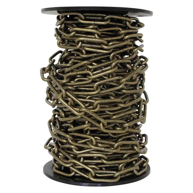 Chain ST59-W Standard Link, Coil Chandelier Chain with Oval Welded Steel links, Antique Brass