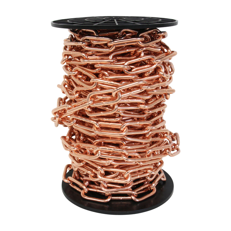 Chain ST59-W Standard Link, Coil Chandelier Chain with Oval Welded Steel links, Antique Brass