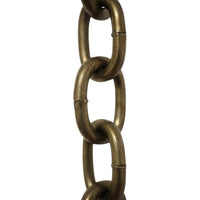 Chain ST60-W Standard Link Chandelier Chain with Oval Welded Steel links, Antique Brass