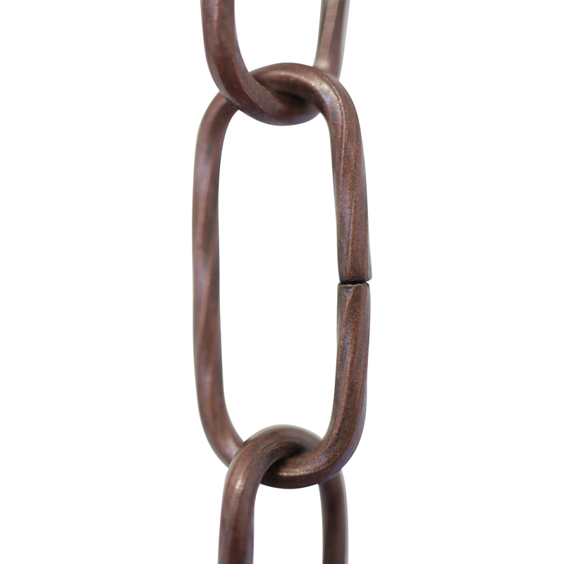 Chain ST61-U Standard Link, Coil Chandelier Chain with Oval Unwelded Steel links, Antique Copper