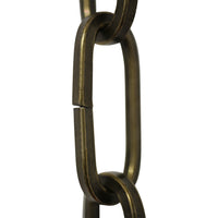 Chain ST62-U Standard Link, Coil Chandelier Chain with Oval Unwelded Steel links, Antique Brass