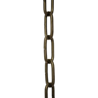 Chain ST62-U Standard Link, Coil Chandelier Chain with Oval Unwelded Steel links, Antique Brass