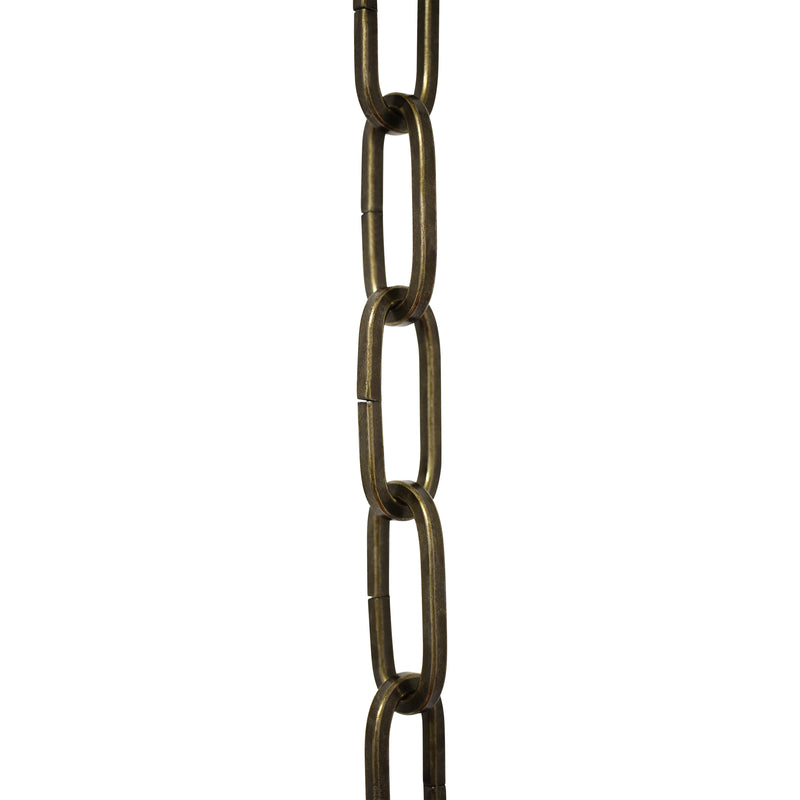 Chain ST62-U Standard Link, Coil Chandelier Chain with Oval Unwelded Steel links, Antique Brass
