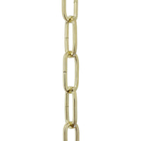Chain ST62-U Standard Link, Coil Chandelier Chain with Oval Unwelded Steel links, Antique Brass
