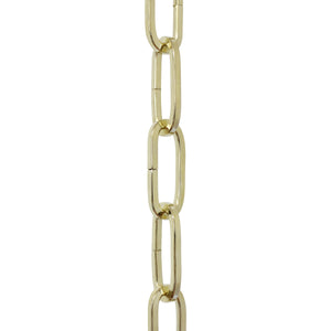 Chain ST62-U Standard Link, Coil Chandelier Chain with Oval Unwelded Steel links, Antique Brass