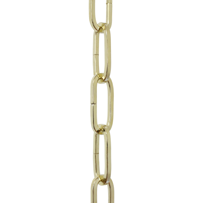 Chain ST62-U Standard Link, Coil Chandelier Chain with Oval Unwelded Steel links, Antique Brass