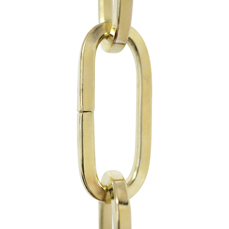 Chain ST62-U Standard Link, Coil Chandelier Chain with Oval Unwelded Steel links, Antique Brass