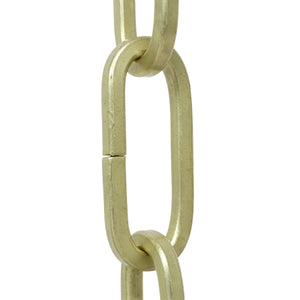Chain ST62-U Standard Link, Coil Chandelier Chain with Oval Unwelded Steel links, Antique Brass